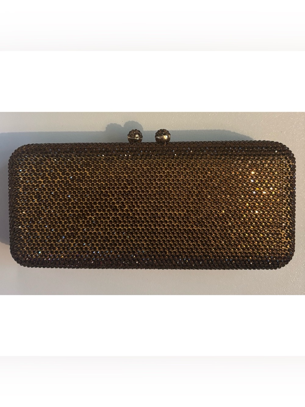 Boutique De FGG Crystal Evening Bag in Bronze ~ New